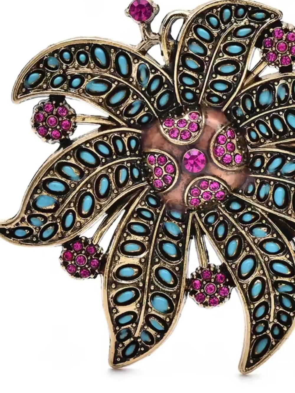 Art Deco Flower Crystal Brooch